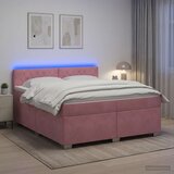  Krevet s box springom, madracem i LED-om Ružičasta 160 x 200 cm | shoptok.hr
