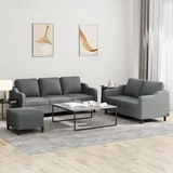 vidaXL 3-dijelni set sofa s jastucima tamnosivi od tkanine