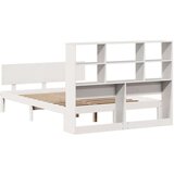vidaXL Krevet s regalom z knjige bez madraca bijeli 120x190cm borovina | shoptok.hr