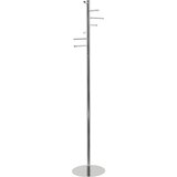 Maul Garderobno stojalo calima, višina 1770 mm, stebrič s Ø 40 mm, 7 kljuk, podstavek s Ø 350 mm, svetlo srebrne barve | Shoptok.si