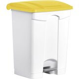 Helit koš za odpadke s pedalom, prostornina 70 l, šxvxg 500 x 670 x 410 mm, bel, rumen pokrov Cene