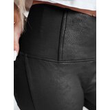 DStreet Legginsy damskie woskowane z wysokim stanem NIVANA czarne | shoptok.hr