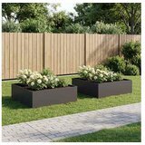 vidaXL Vrtna saksija 2 kom. Crna 80 x 80 x 30 cm Čelična vrata - Crna 80 x 80 x 30 cm 2 | shoptok.hr