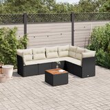  The Living Store Vrtna sedežna garnitura 7-delna z blazinami črn poli ratan - Vrtna Sedežna Garniture, (21465800) | Shoptok.si