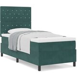 vidaXL Relaxacijska postelja s vzmetnico temno zelena enojna žamet, (22052453) | Shoptok.si