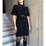  Black midi dress with a delicate belt Dustina | shoptok.hr