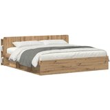  Glava kreveta s ormarićem Hrast artisan 200 cm | Shoptok.si