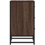 vidaXL Nočna omarica rjava hrast 40x34,5x60 cm inž. les in kovina | Shoptok.si