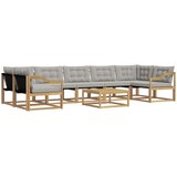  Set vanjskih sofa 8 kom. Bijela i svjetlosiva Smeđa 79 x 79 x 37 cm | Shoptok.si