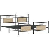 vidaXL Kovinski posteljni okvir brez vzmetnice sonoma hrast 160x200 cm | Shoptok.si