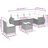 vidaXL 7-dijelni set vrtnih sofa od poliratana s jastucima bež | shoptok.hr