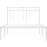 Metalni Kovinski posteljni okvir z vzglavjem bel 107x203 cm | Shoptok.si