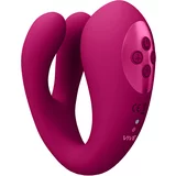 VIVE Yoko Triple Action Vibrator Dual Prongs with Clitoral Pulse Wave Pink