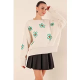 Bigdart 15824 Oversize Poncho Sweater - Cream