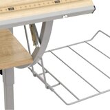  Radni stol boja hrasta i siva 110 x 53 x(58-87) cm drvo i čelik | Eponuda.ba