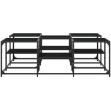  Stolić za kavu crni 121 x 121 x 40 cm od konstruiranog drva | shoptok.hr