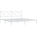  Metalni okvir za krevet s uzglavljem bijeli 193x203 cm | shoptok.hr