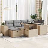 Maison Chic Seti vrtnega pohištva - Vrtna garnitura - Vrtni pohištvo set 8-delna z blazinami bež poli ratan, (21799333) | Shoptok.si