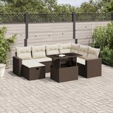 vidaXL 8-dijelni set vrtnih sofa s jastucima smeđi od poliratana | shoptok.hr