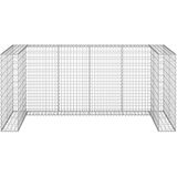 vidaXL Gabionska stena za koše za smeti pocinkano jeklo 250x100x110 cm | Shoptok.si