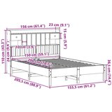 Krevet s regalom za knjige bez madraca 150x200 cm od borovine | shoptok.hr