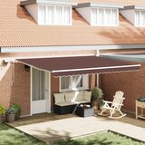 Tenda na ručno uvlačenje s LED smeđa 450 x 300 cm Cijene