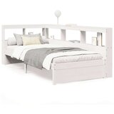  Knjižna postelja brez vzmetnice bela 100x200 cm trdna borovina | Shoptok.si