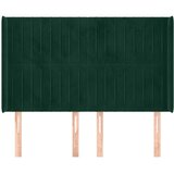  Uzglavlje s ušima tamnozeleno 147x16x118/128 cm baršunasto | shoptok.hr