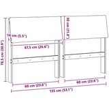 vidaXL tapecirano vzglavje svetlo siva 135 cm masivno borovo les | Shoptok.si