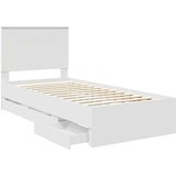  Konstrukcija postelje Bela 90 x 190 cm Inženirsko leseno, (5000121235) | Shoptok.si