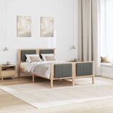  Okvir kreveta smeđe i tamnosivo 120 x 200 cm Masivna borovina | shoptok.hr