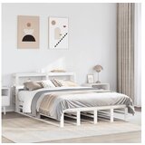 vidaXL Posteljni okvir brez vzmetnice bel 140x200 cm trdna borovina | Shoptok.si