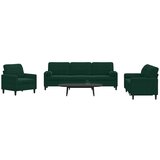  3-dijelni set sofa s jastucima tamnozeleni baršunasti | shoptok.hr