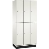 C+P Omara s predelki CAMBIO, z vrati iz jeklene pločevine in garderobnim drogom, 6 predelkov, širina 900 mm, korpus čisto bel / vrata bela | Shoptok.si