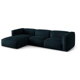 Micadoni Temno modra kotna sedežna garnitura iz tkanine bouclé (levi kot) Martina – Home | Shoptok.si