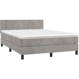 Krevet s oprugama i madracem svjetlosivi 140x200 cm baršunasti | shoptok.hr
