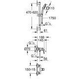 Grohe 1018252430 cubeo stenska armatura za tuš s tuš setom | Shoptok.si