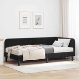  Kutni okvir kreveta s madracem Crna 100 x 200 cm Baršun | shoptok.hr