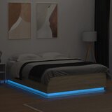  Okvir za krevet s LED svjetlima boja hrasta 160 x 200 cm drveni | shoptok.hr