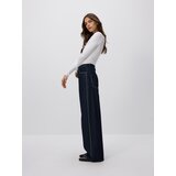 Reserved Jeans hlače wide-leg s aplikacijama - mornarsko plava | shoptok.hr