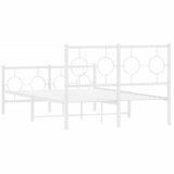  Metalni okvir kreveta uzglavlje i podnožje bijeli 120x200 cm | Eponuda.com