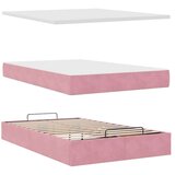 vidaXL Otomanski posteljni okvir z vzmetnico roza 120x200 cm žamet, (21608824) | Shoptok.si
