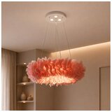 Brilagi LED luster na sajli FEATHER 3xE27/40W/230V + 3xLED/3W prečnika 50 cm ružičasta u