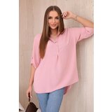 Kesi Blouse with a longer back powder pink Cijene