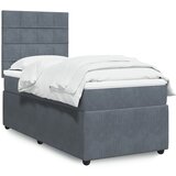  The Living Store Box spring postelja z vzmetnico temno siva 80x200 cm žamet - Box Spring Postelja, (21491357) Cene