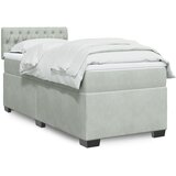 vidaXL Box spring postelja z vzmetnico svetlo siva 80x200 cm žamet Cene
