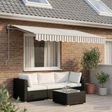  Skrovita tenda Svijetlo siva i bijela. 3,5 x 2 m tkanina | shoptok.hr