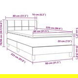 Box spring postelja z vzmetnico roza 80x220 cm žamet, (21791022) | Shoptok.si