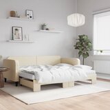  Dnevni krevet na razvlačenje s madracima krem 90x200 cm tkanina | shoptok.hr