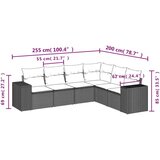  6-dijelni set vrtnih sofa s jastucima crni od poliratana | shoptok.hr